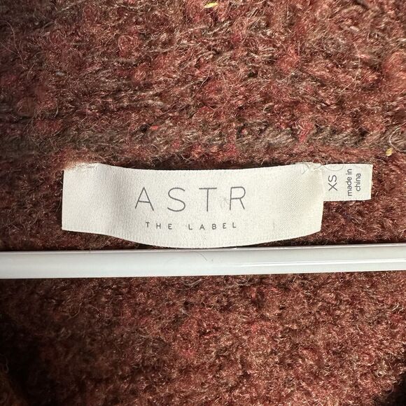 Astr The Label Womens Pullover Sweater Brown Long Sleeve Bishop Stretch Size XS - Picture 3 of 11